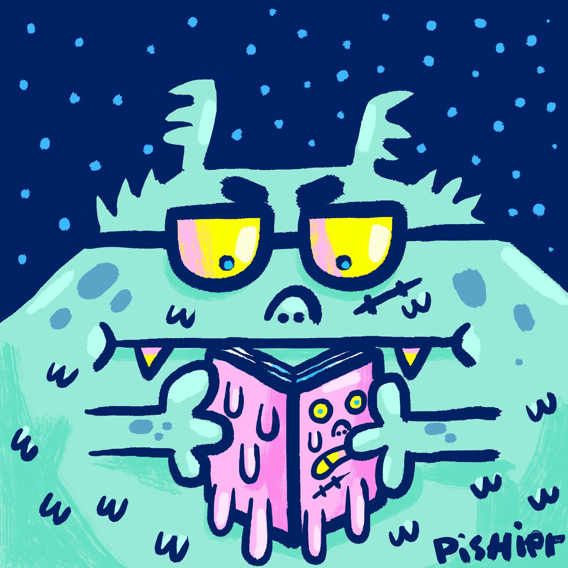 Illustration Québec PisHier monstre (projet expo ville de québec)