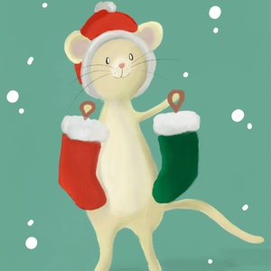 illustration souris noel