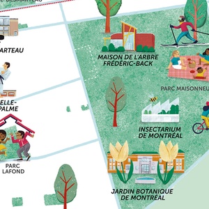 Carte illustrée de l'arrondissement de Rosemont-La Petite Patrie