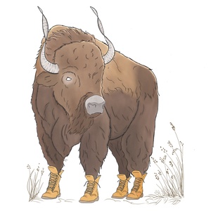 Bison stylisé pour logo 