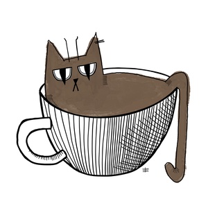 Brown cat coffee