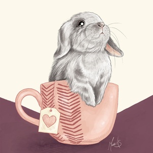 Lapin dans sa tasse de thé