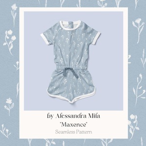 Motifs bleus doux de fleurs blanches pour vêtements d'enfants