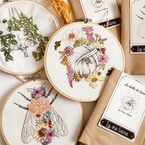 Patron de broderie illustrés,  réalisés pour la boutique québecoise  La Vie Laine.