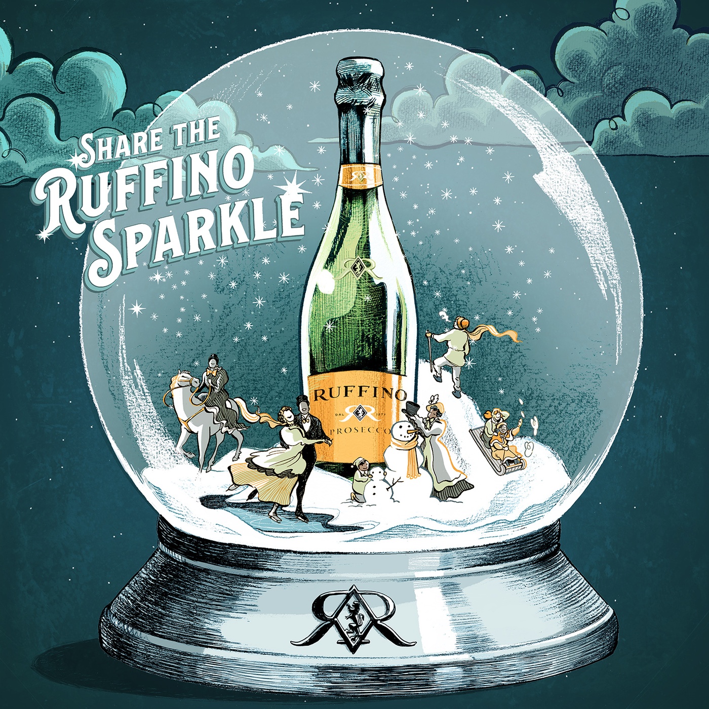 Julie Rocheleau - Share the Ruffino Sparkle - Snow globe