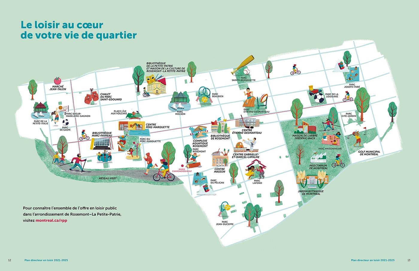 Sophie Benmouyal - Carte illustrée de l'arrondissement de Rosemont-La Petite Patrie