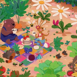 Casse-tête Pique-nique au jardin - Illustration