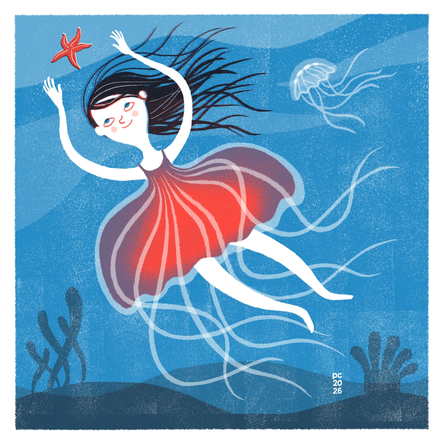 Légère dans la mer